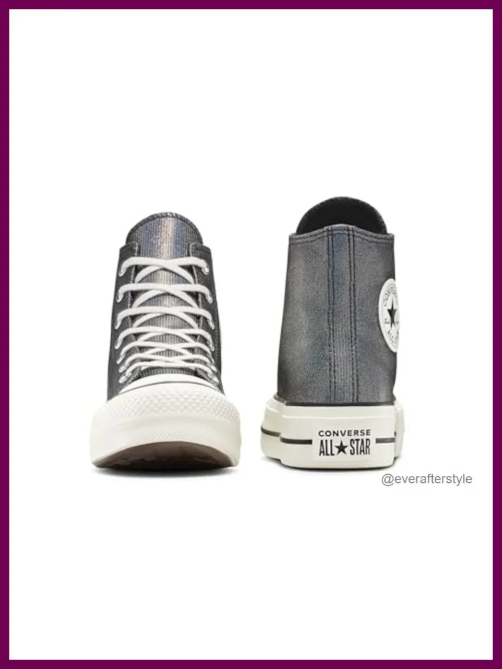 Women's High Top Sneakers with Platform Sole - Sparkle Finish